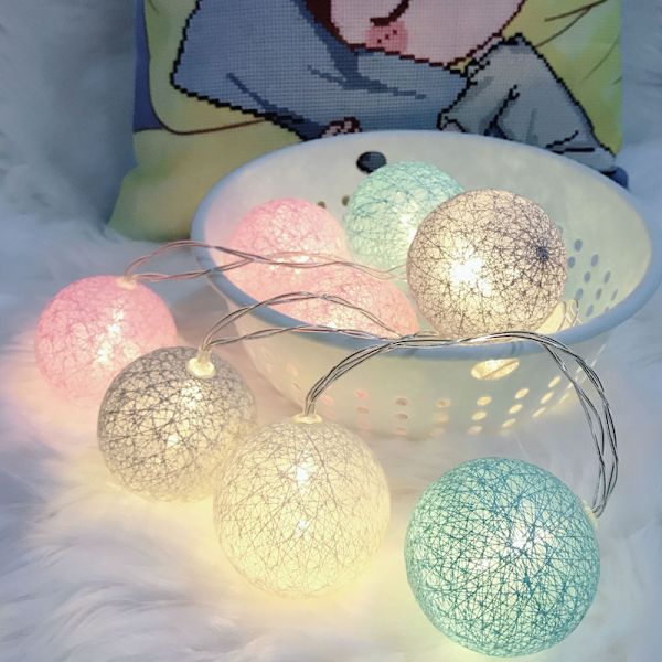 Smukke kugleformede fe-lys, 3M 20 LED'er streng lys Batte