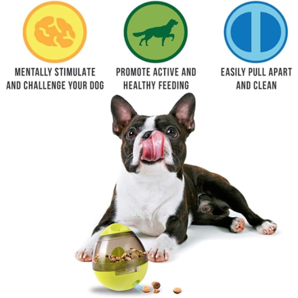 Hundgodisboll, IQ-godisdispenserande hundleksak, interaktiv matpusselboll för hundar, husdjursmatboll med långsam matning (grön)