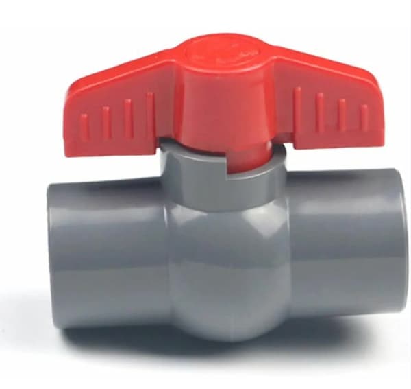 2 stk. 40mm PVC Kuleventil, U-PVC Plast Vannrørventil Rettkoblinger for Flowkontroll og Avstenging