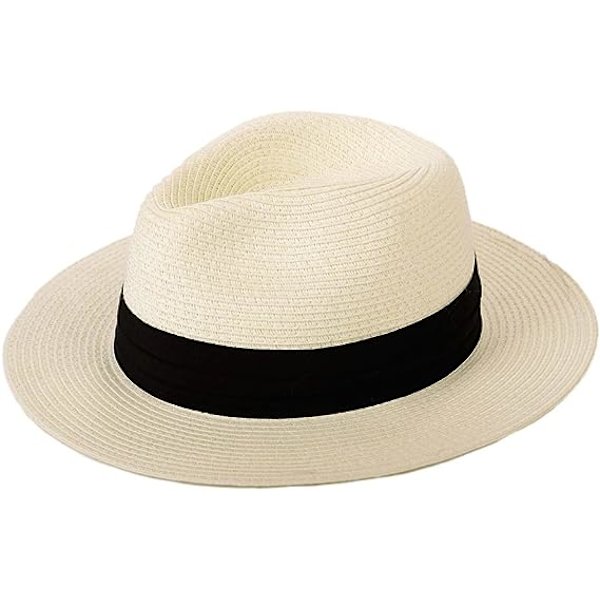 Solhatte til kvinder sommer strand solhat bredskygget fedora cap UP