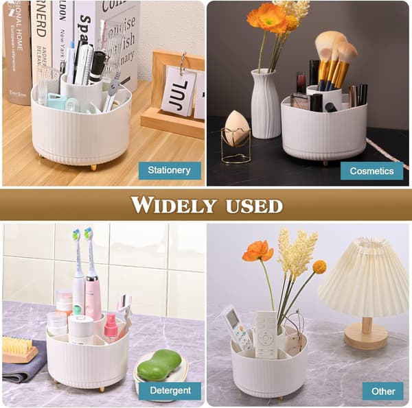 Makeup Organizer, 360° Swivel Brush Organizer, Multifunctional Cosmetic Sto