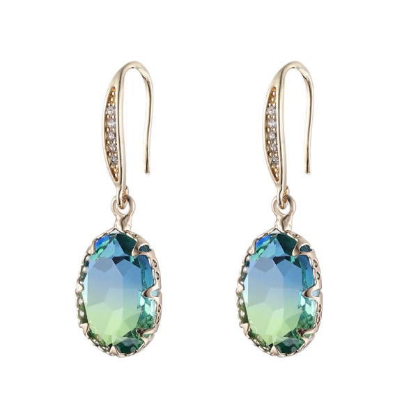 Gröna blå och vita diamantörhängen för kvinnor