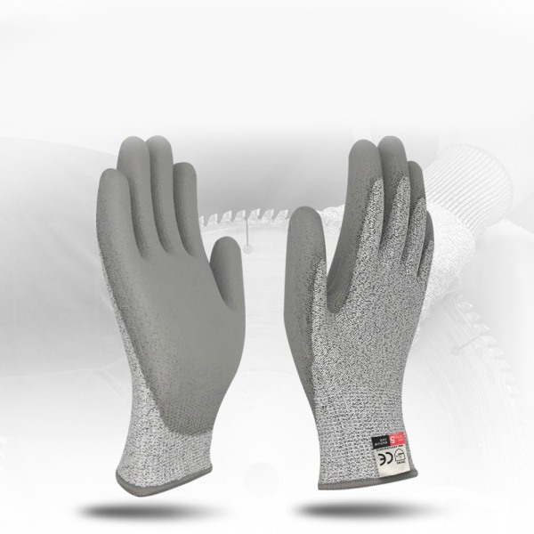 Ett par skärbeständiga handskar (L-22,5 cm), nivå 5 skärbeständiga handskar
