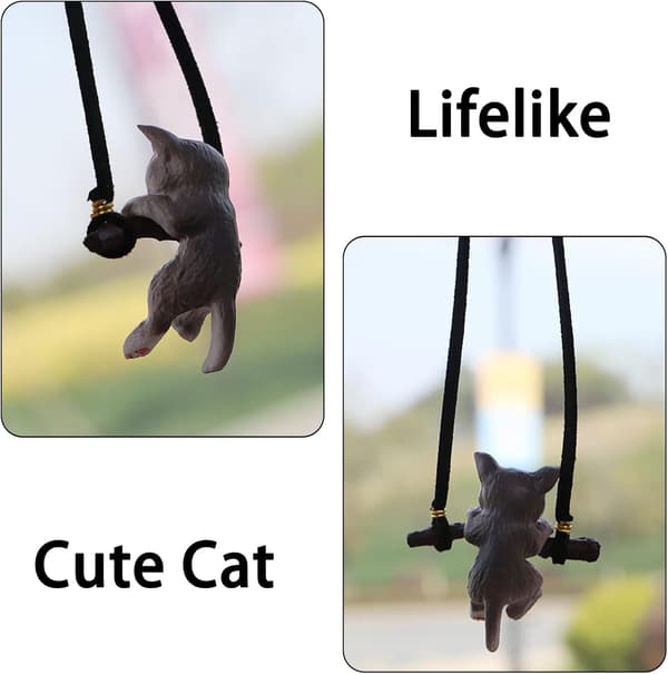 2 Pakke Søte Kattformede Hengende Bilinteriør Bakspeil Tilbehør