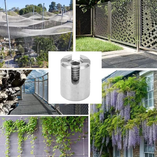 2 stk. rustfrit stål kryds kabelklemmer til gelænderwire til væg espalier system (M8.8mm)