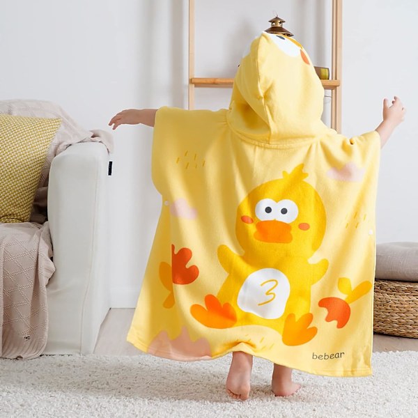 Baby Badhanddukar, Supermjuk Bomull Baby Swaddle Blanket, Baby Huva Strandhandduk för Pojkar Flickor, Maskintvättbar, 63,5 x 58,4 cm (Gul)