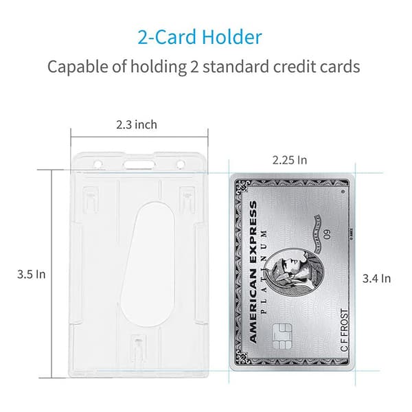 5 st Dual Card med tumgrepp kortficka PC plast transparent