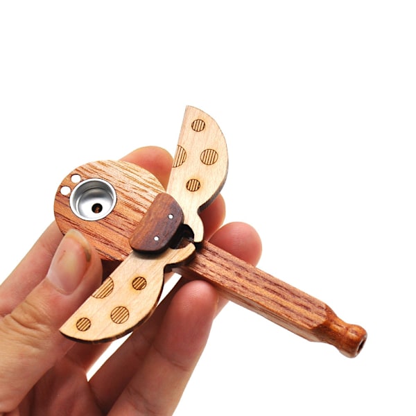 Leppäkertun muotoinen puinen piippu, puinen piippu kääntyvällä kannella, 105 mm