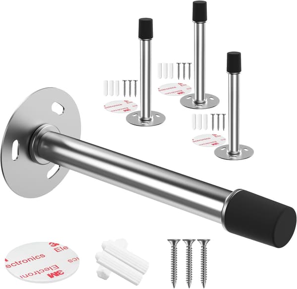 Paket Gummidörrstopp Ljuddämpande Väggskydd - Silver