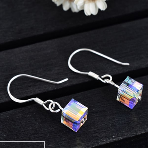 Cube örhängen färgglada kristall modesmycken för kvinnor flickor