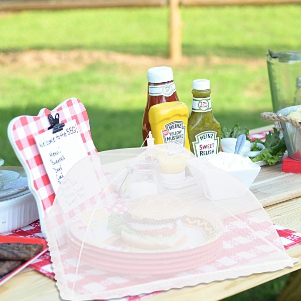 3-pack pop-up picknicktältöverdrag, 17" x 17" hopfällbart mesh utomhus
