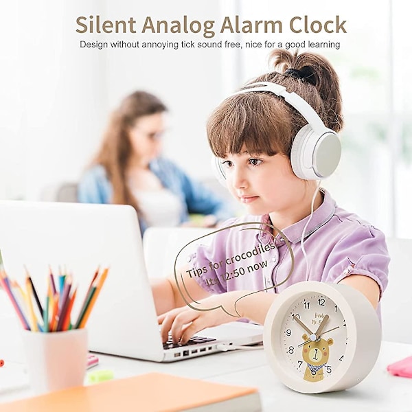 Väckarklocka, Analog Väckarklocka För Barn, Analog Kvarts Väckarklocka Med Nattljus, Hög Alarm