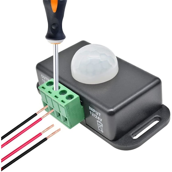 DC12V 8A Justerbar Rörelsesensor Automatisk Strömbrytare för Skåp, Vardagsrum, Trappor, Garage, LED-Strip Lights.