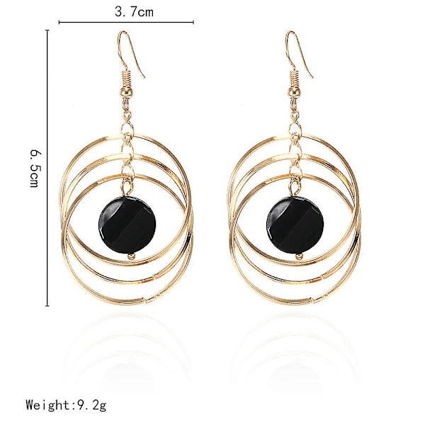 Gull Triple Circle Hoop Drop Øredobber