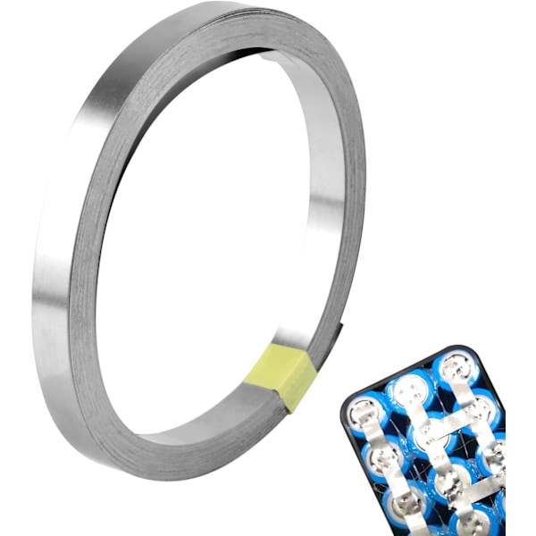 Nickelpläterad remstejp 0,15 x 8 mm Nickelremsa för 18650 Batteripunktssvetsning Kompatibel för punktsvetsmaskin