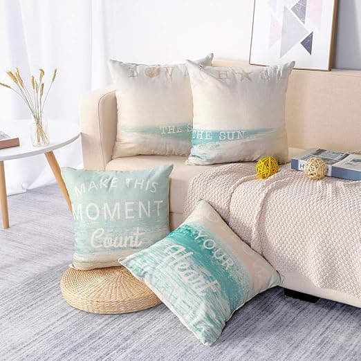 Set med 4 kuddfodral, 45 x 45 cm kuddfodral soffa bil hem