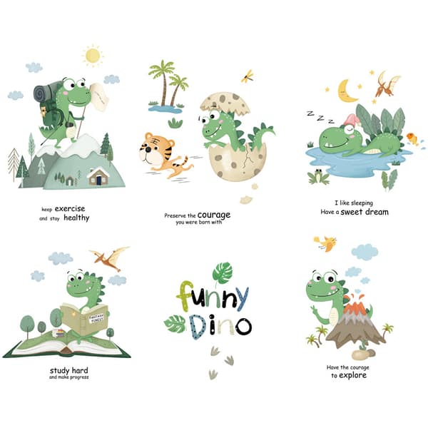 Hauska dinosaurus seinätarra-setti, seinäkoriste