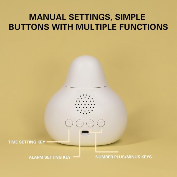 Söt gås väckarklocka nattlampa, USB-laddningsbar nattlampa bärbar justerbar lampa rolig gåsform väckningslampa, 115(L)X78(W)X120(H)mm, vit
