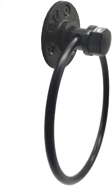 Industriell håndklestang Rustikk håndkleholder for baderom (svart)