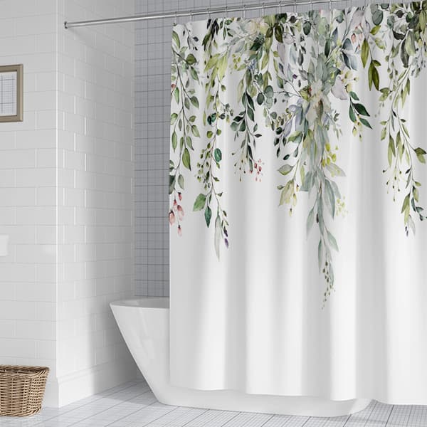 Duschdraperi, Grön Duschdraperi för Badrum, Växt Duschdraperi 72 x 72 Tum (Pil)