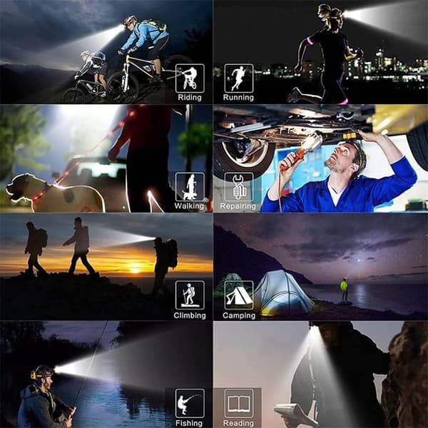 Superlys lysføler mini LED-hodelykt, Led-hodelykt oppladbar