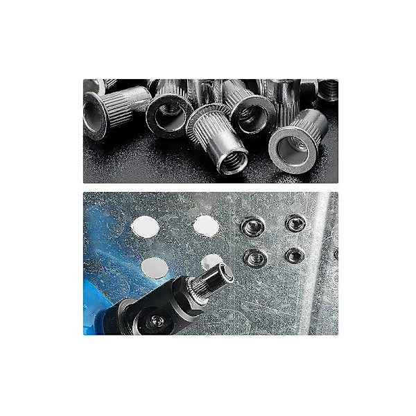 100 kpl M4×11 litteäkantainen kierteitetty niitti, ruostumattomasta teräksestä valmistettu kierteitetty niitti, kierteitetyt lisäosat metallimuoville (hopea 9mm×11mm)