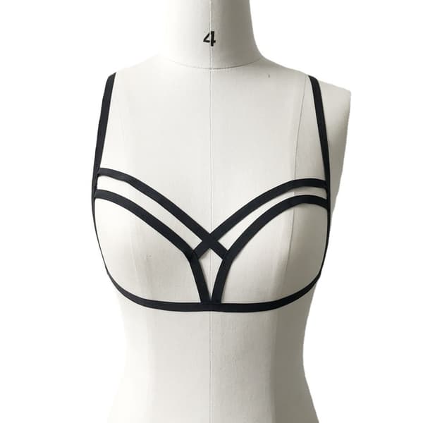 Sexy BH for kvinner, elastisk BH med stropper, hullet BH, bustier