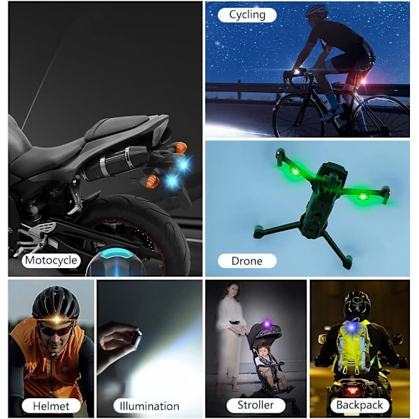 4 stk. LED Drone Strobe Lights Veicle Anti-Collision Strobe Light