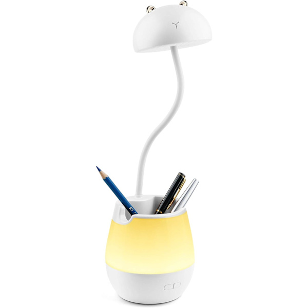 Barnlampa, 360° Flexibel Svanhals, USB Uppladdningsbar - Vit
