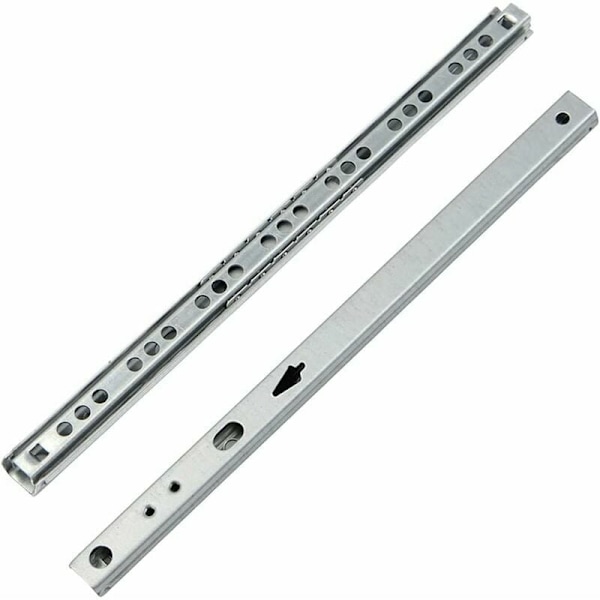 Skuffeskinne 2 par Metal Kugleleje Skuffeskinner Kugleleje Skuffeskinner Skuffeskinneskinner Kuglelejeskinner til Møbelskuffe 246x17x10mm