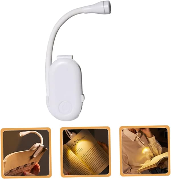 Genopladelig LED-clip-on læselampe til lysstyrke og farvetemperatur