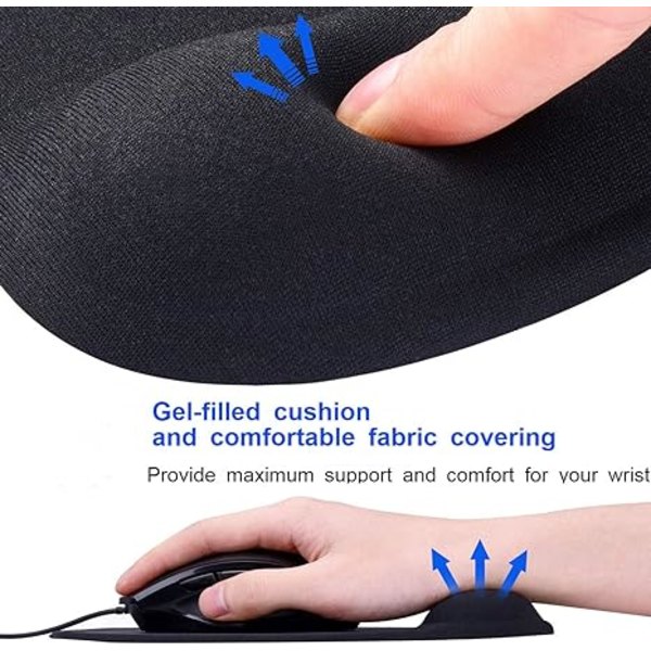 Musematte, 2-pak Ergonomisk musematte med komfortabel gel håndleddsstøtte