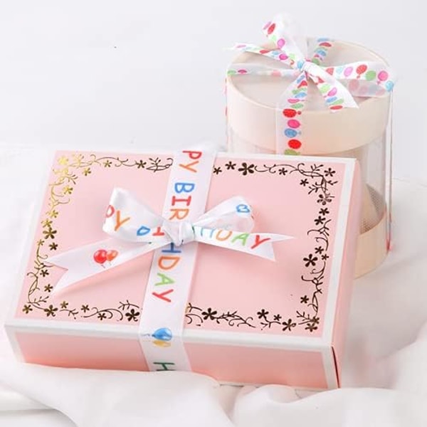 Organza-nauha, 2 kpl Glitter Organza-nauha Onnellinen Syntymäpäivä Koriste Nauhat Lahjapakkausta Koti Korttien Tekoa Käsitöitä Scrapbooking 9,14 metriä 15mm