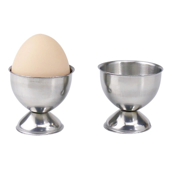 Pieces Eggkopper i Rustfritt Stål, Eggkoppsett, Eggkoppholder, Eggkoppholder i Rustfritt Stål Servise Eggkoppholder for Restaurant, Hjem, Kjøkken (