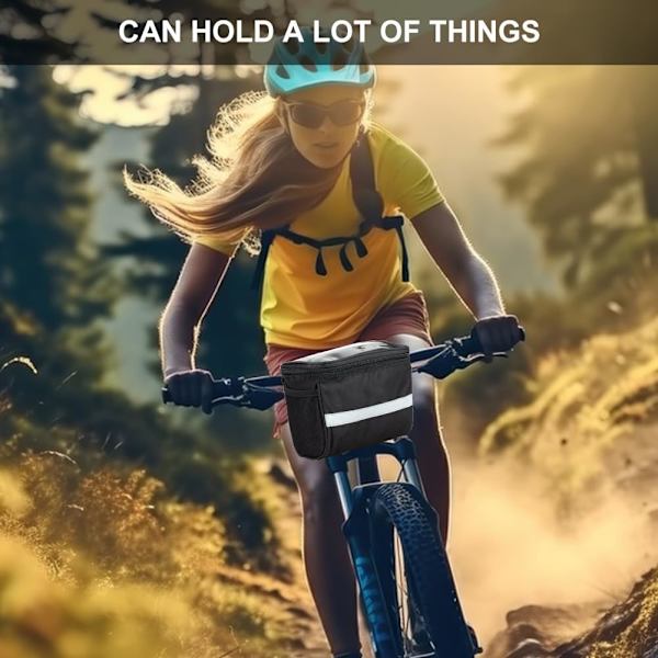 Pyörän ohjaustangon laukku, vedenpitävä pyörän etulaukku, pyörän etulaukku, vedenpitävä pyörän puhelinteline, pyörän laukku, MTB-pyörän ohjaustangon laukku kori jäähdytyslaukku Refle