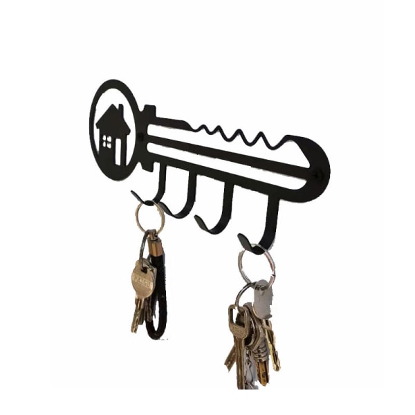 Monterad nyckelhållare i järn, 4 nyckelkrokar Organizer för bil- eller husnycklar
