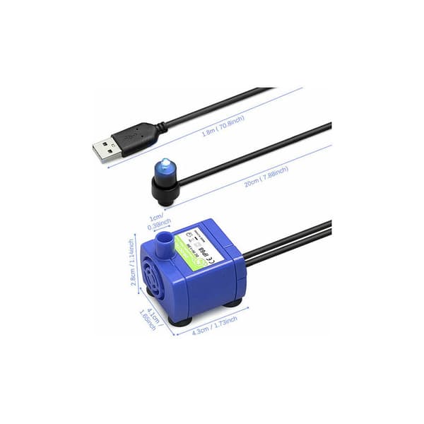 USB Smart Pet Vatten Dispenser Pump Tyst Borstlös Nedsänkbar Pu