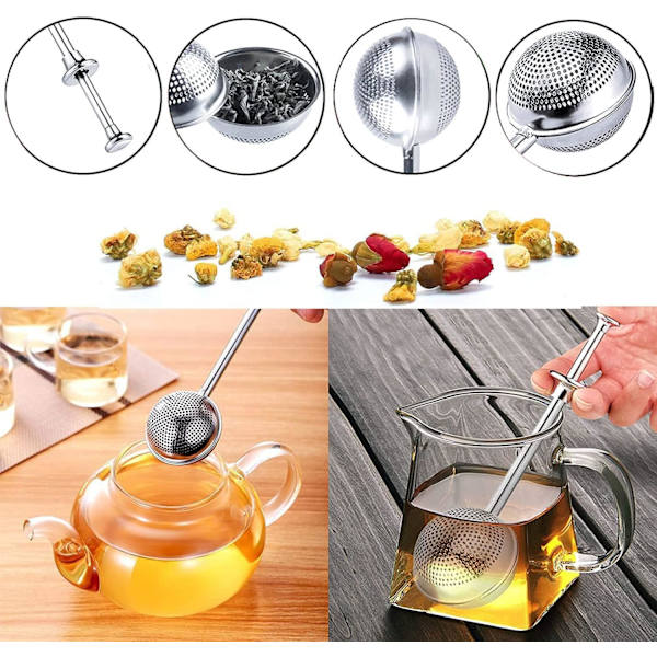 2 stk. Tekule med mesh-tefilter, sammenleggbar te-infuser