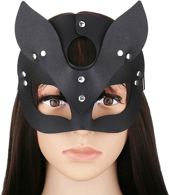 Luksus læder katte ræv maske til kvinder