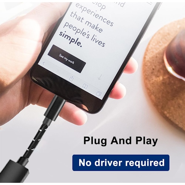 USB C till USB Adapter [2-pack], USB Typ C Hane till USB A Hona OTG-kabel, Kompatibel med iPhone 16/15 Pro Max, iPad Pro, MacBook Pro/Air, Samsung Ga