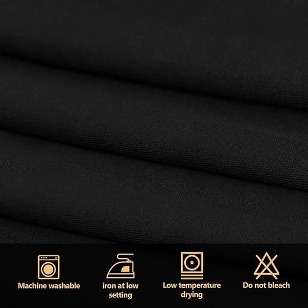 Elastisk bordduk til utendørs bryllup og aktiviteter, rektangulær elastisk duk, svart og hvit cocktailbordduk (svart) 6FT（183*76*76cm）