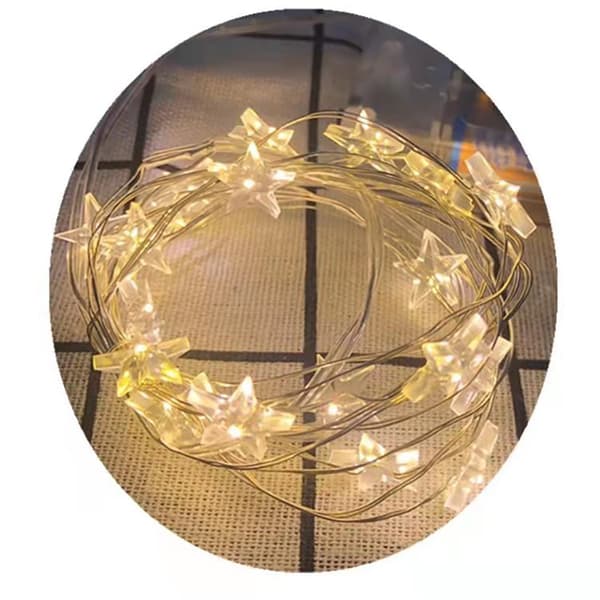 Batteridrevet lysguirlande i form af stjerner 3M 30leds lysende net