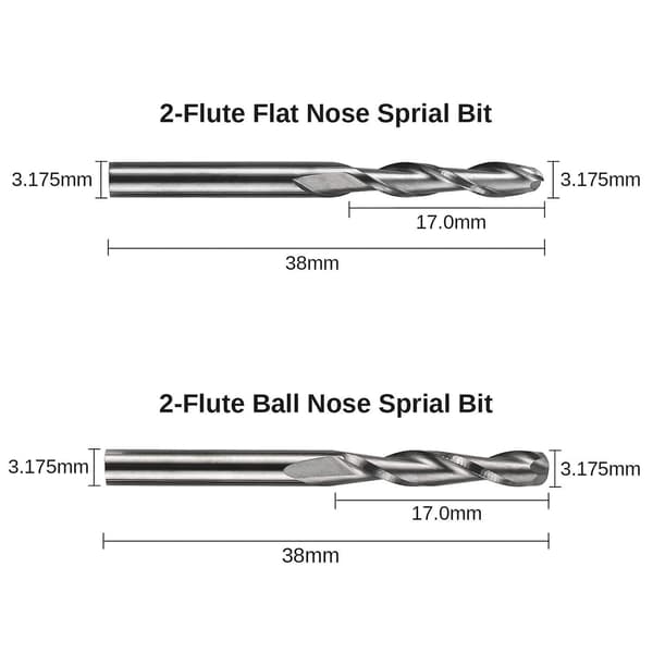 End Mills Cnc Router Bits, 1/8\" Shank Cnc Cutter Milling Carving
