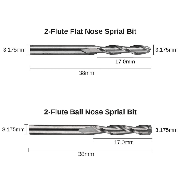 End Mills Cnc Router Bits, 1/8\" Skaft Cnc Fræser Fræsning Udskæring