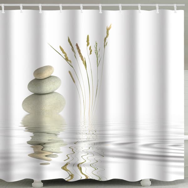 1PC Digitaltryckt textil duschdraperi badrumsdraperi Wellness Stone 120x200 cm