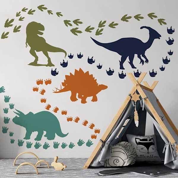 Dinosaurus jalanjälkien seinätarra seinätarra seinäkoriste f