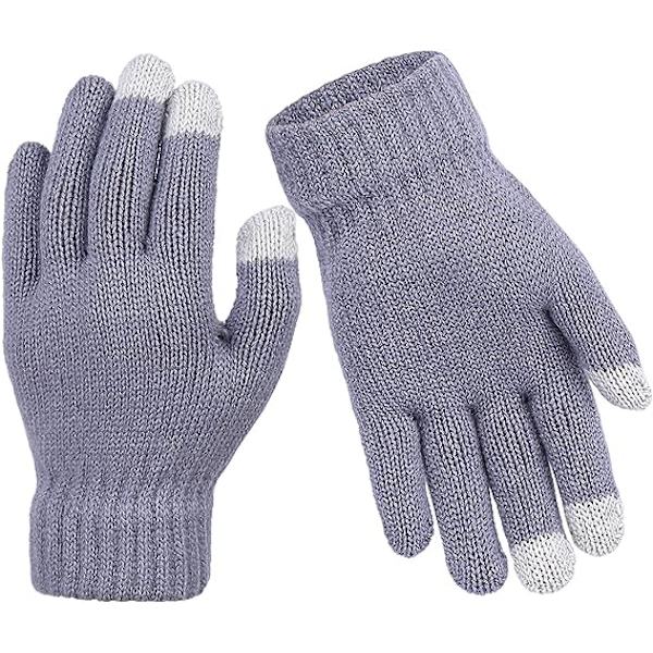 2 par barnvantar pekskärmsvantar vinter stretch stickade handskar magiska handskar för pojkar och flickor