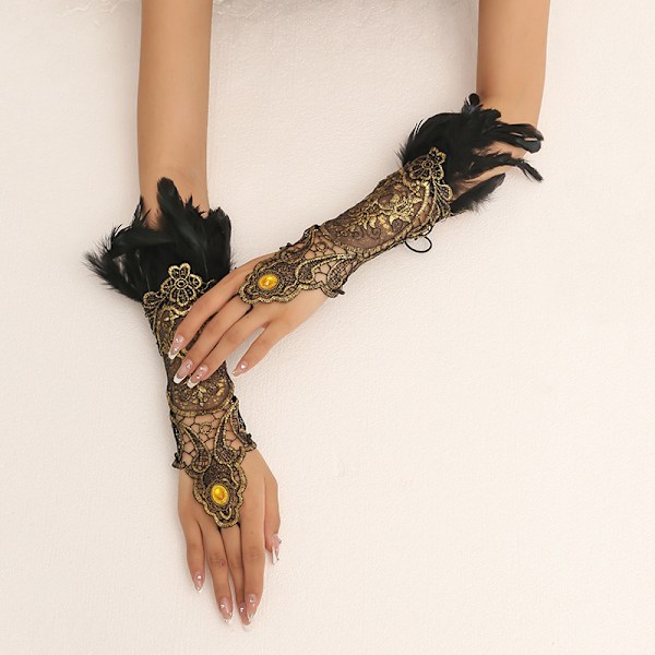 Kvinners blonder mesh lange hansker stretch håndledd mansjetter armbånd for W