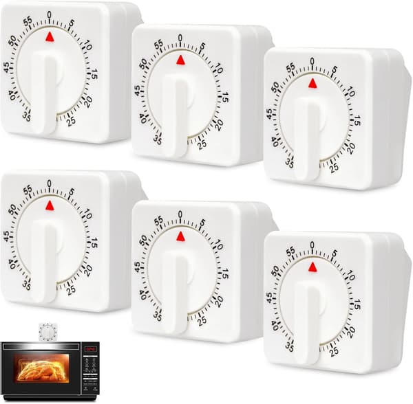 Paket med Mekaniska Kökstimer - 60 Minuters Visuell Timer - 60 Minuters Visuell Timer - Mekanisk Timer - Nedräkningstimer - Tidshantering Verktyg - Köks