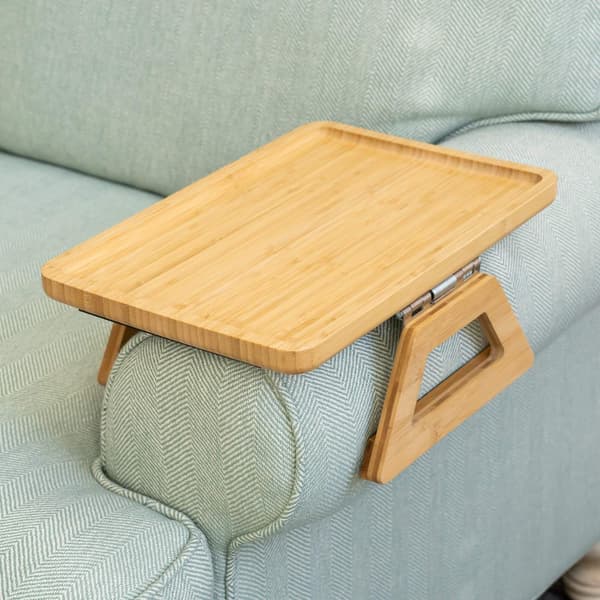 Armbordsklämma på bricka Soffbord för breda soffor. Soffarmsbricka t